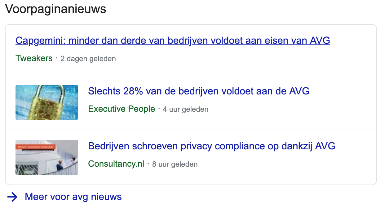 Structured data nieuws