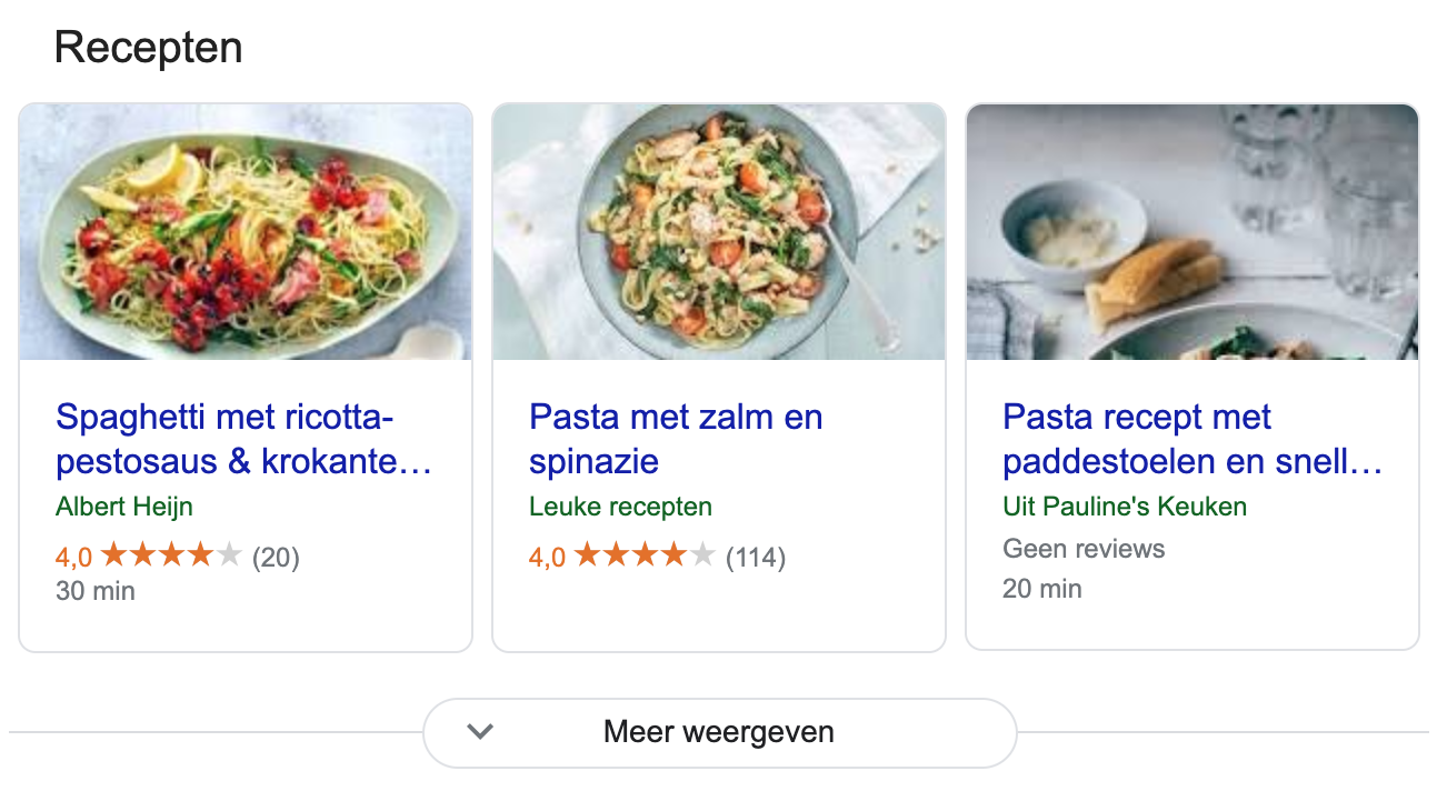 Structured data recepten