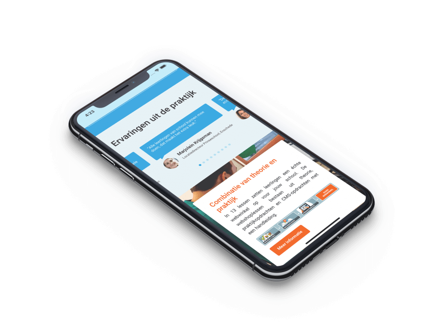 Mobiele weergave commerciele website