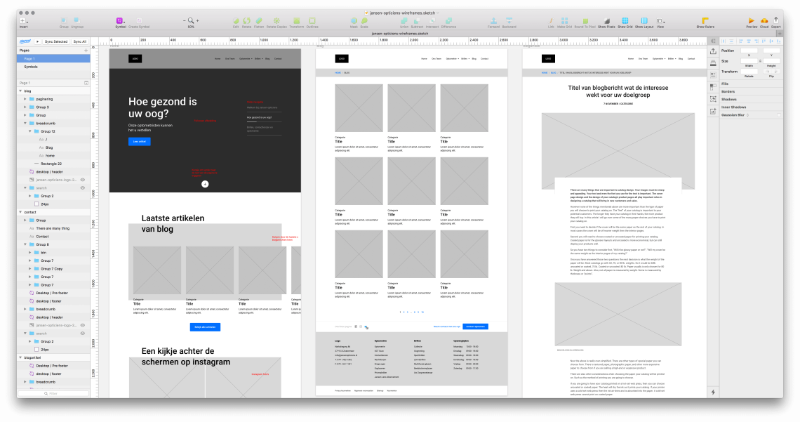 Jansen Opticiens website