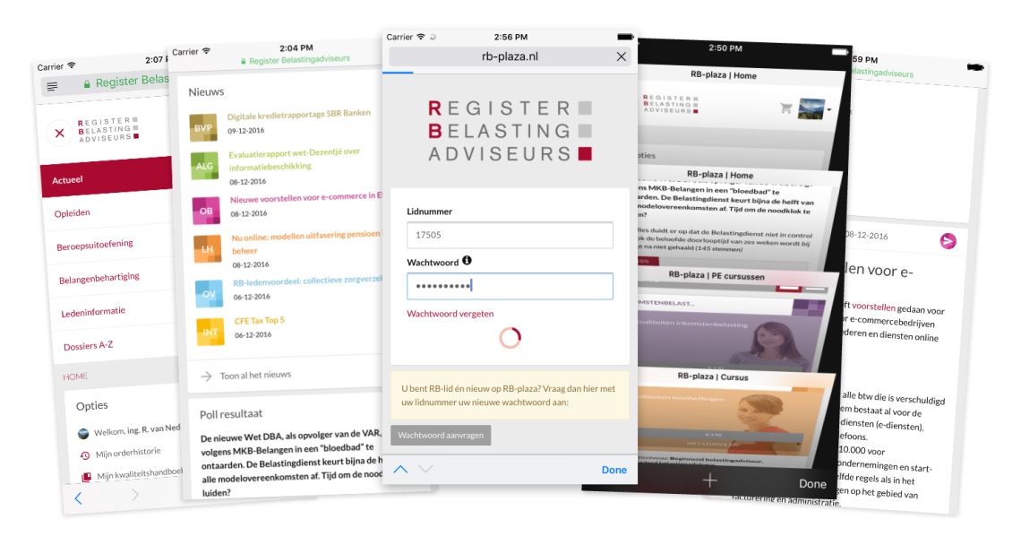 RB-plaza mobiele schermen