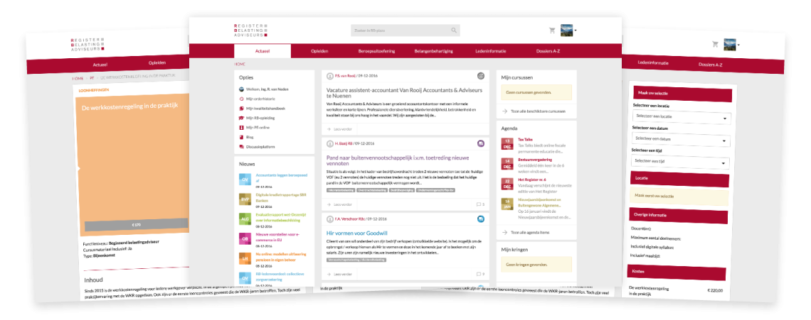 Desktop weergave homepage RB-plaza