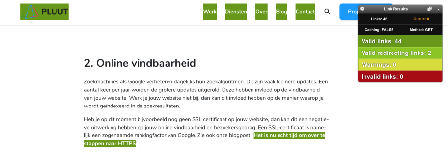 Tool waarmee je gebroken links kan checken