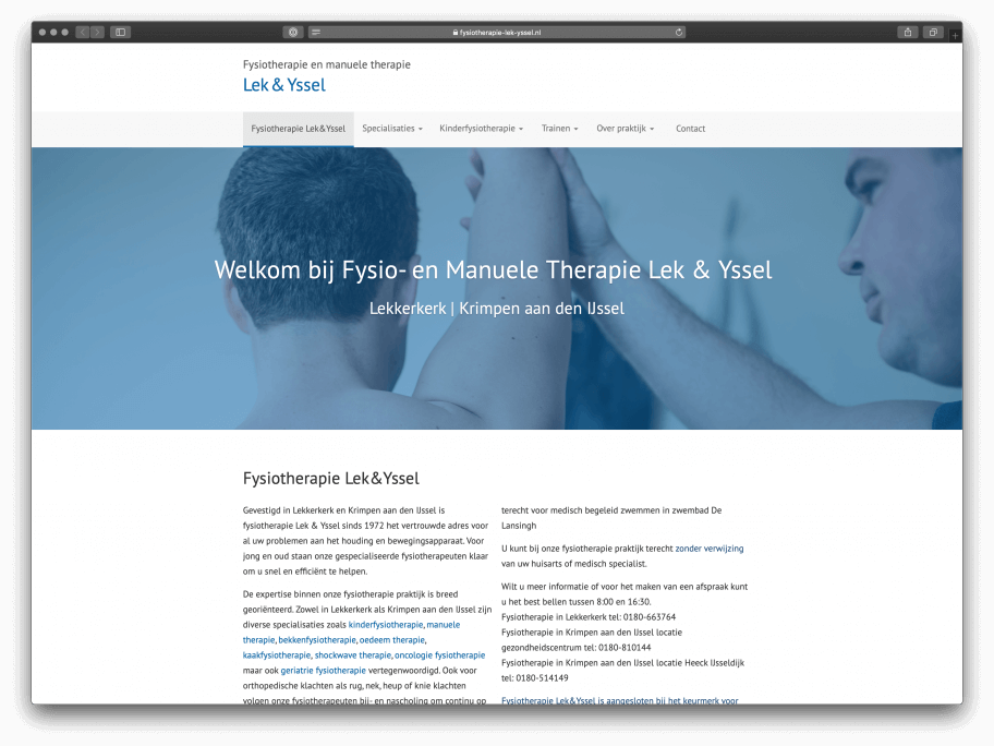 Fysiotherapeut website Statamic CMS